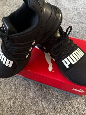 Puma Black and White Logo Sneakers
